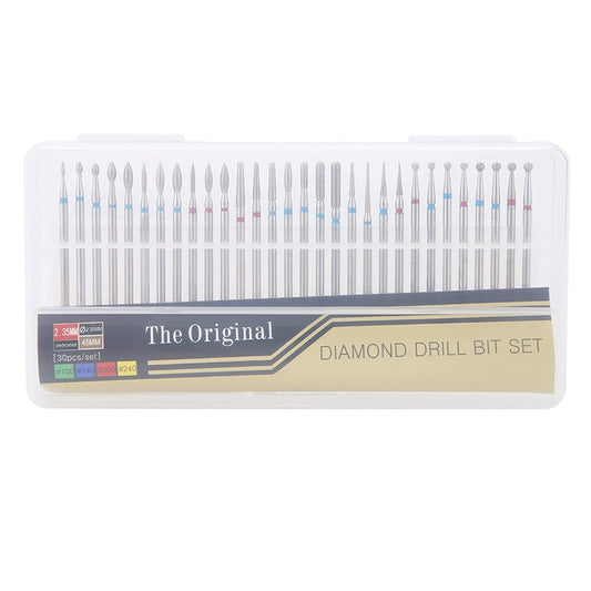 30Pcs / Set Diamond Drill Nail Bit, Nail Drill Bits Set, Cuticle Dead Skin Clean for Nail Files Manicure Tools